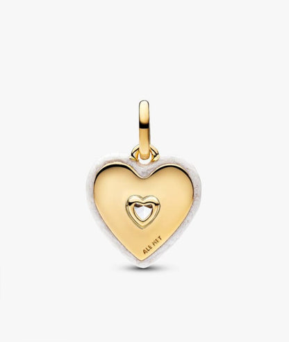 Radiating White Heart Medallion Charm