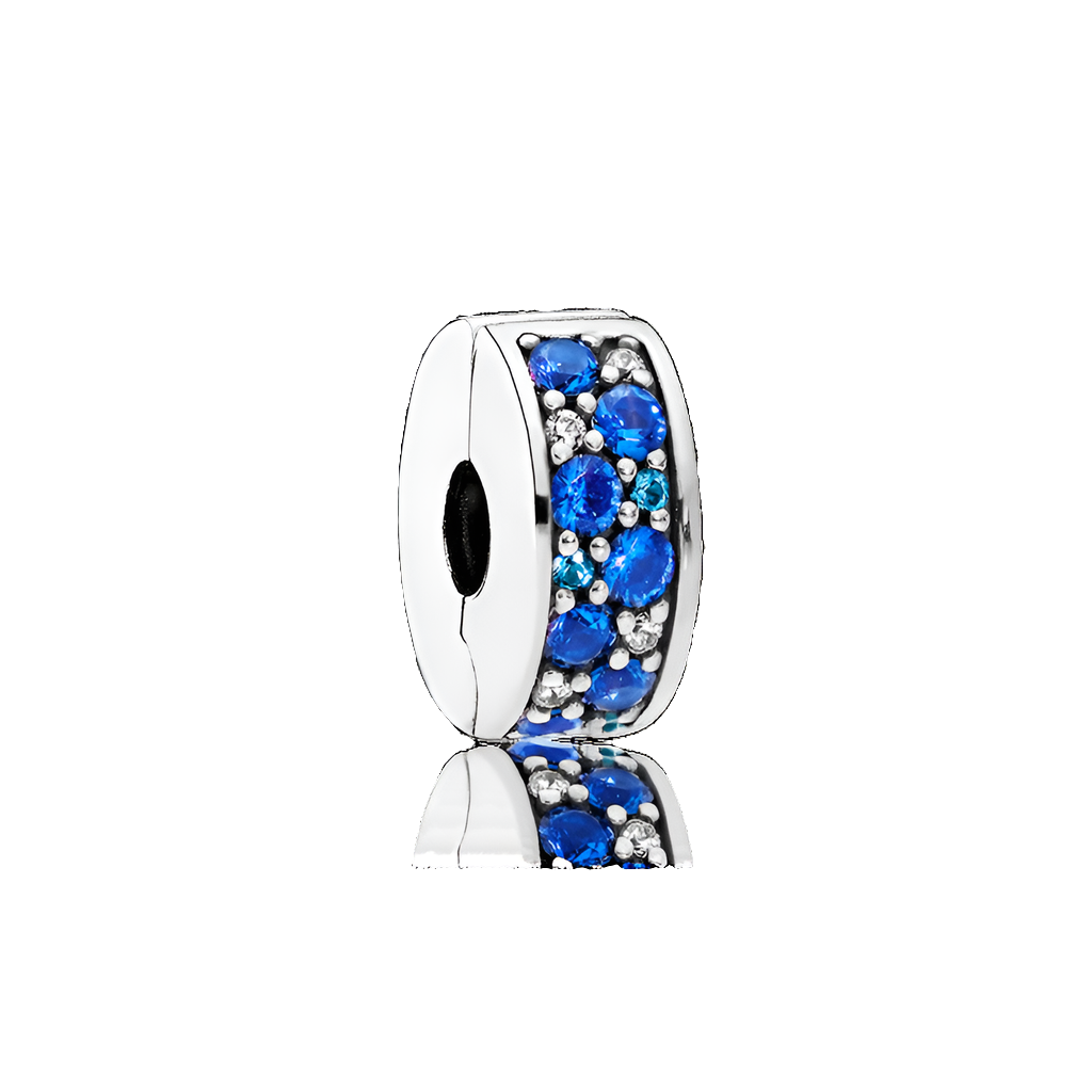 Blue Pavé Clip Charm