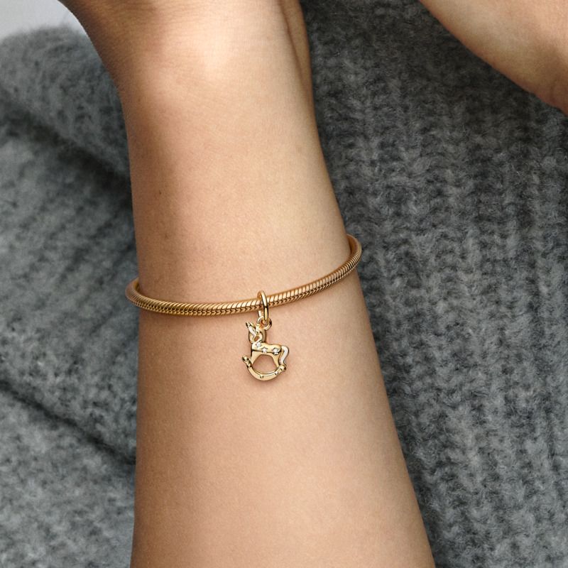 Rocking Unicorn Dangle Charm 14K Gold-Plated