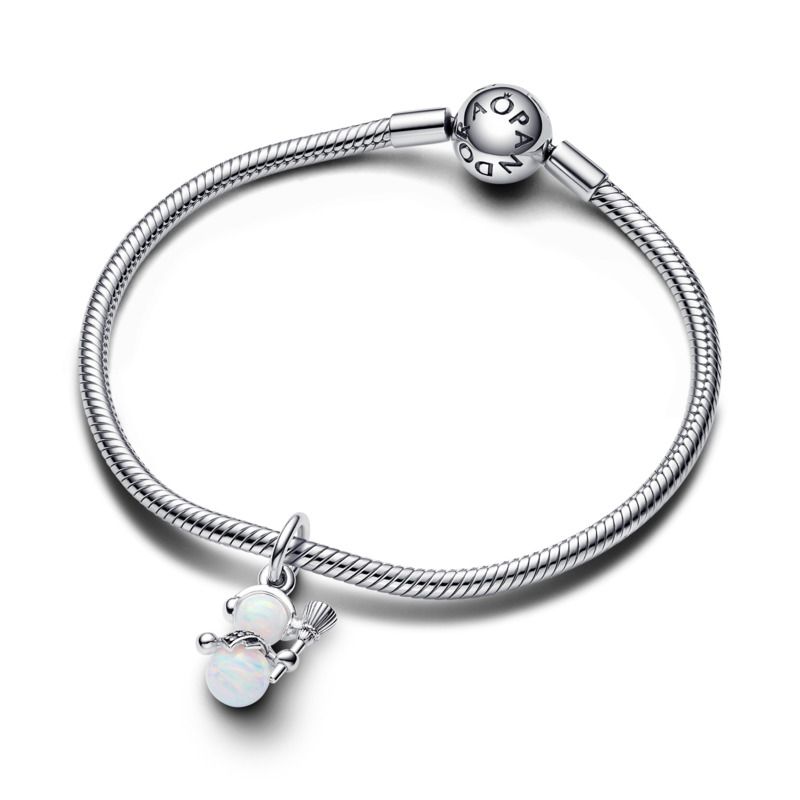 Opalescent Snowman Dangle Charm