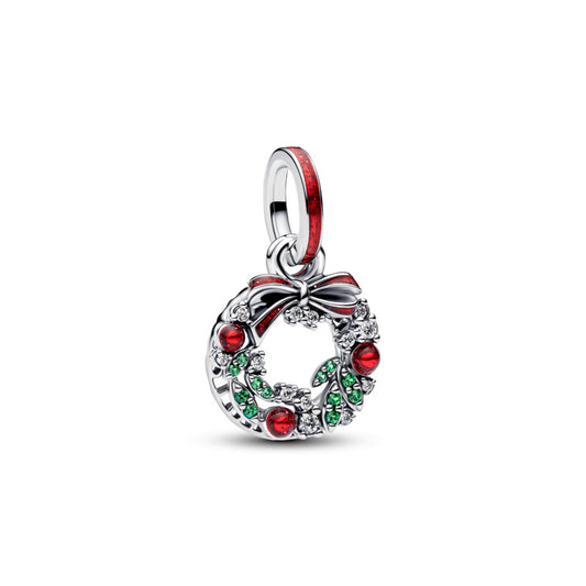 Holiday Wreath Double Dangle Charm