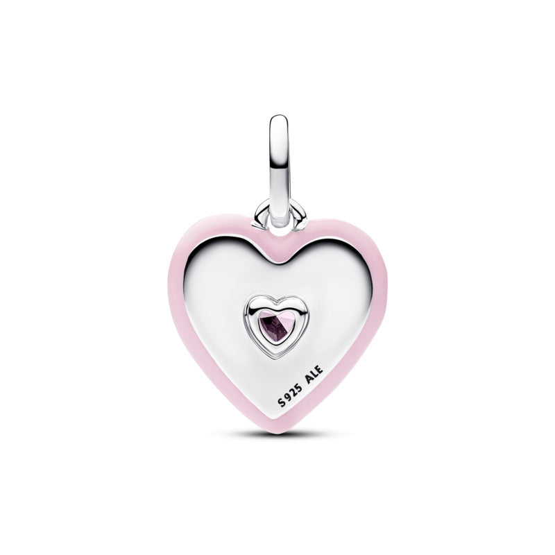 Radiating Pink Heart Medallion Charm