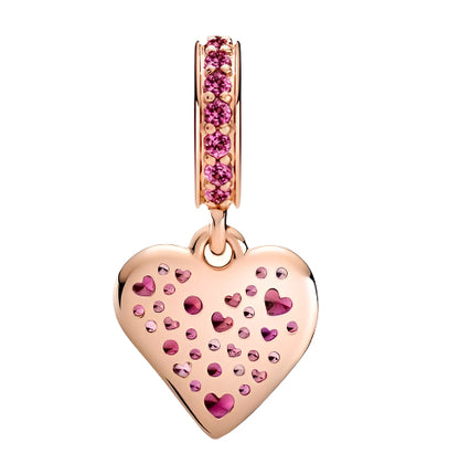 Pavé Freehand Heart Dangle Charm