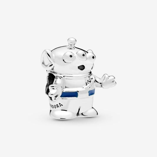 Disney Toy Story Aliens silver charm with blue enamel