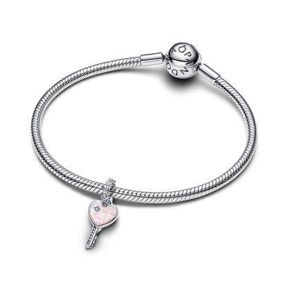 Opalescent Heart Key Dangle Charm