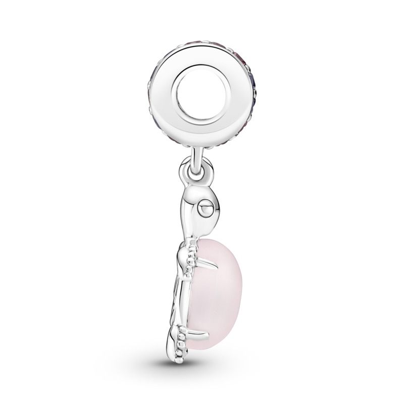 Pink Sea Turtle Murano Glass Dangle Charm