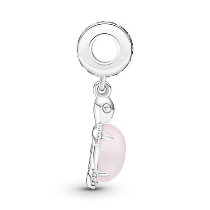 Pink Sea Turtle Murano Glass Dangle Charm
