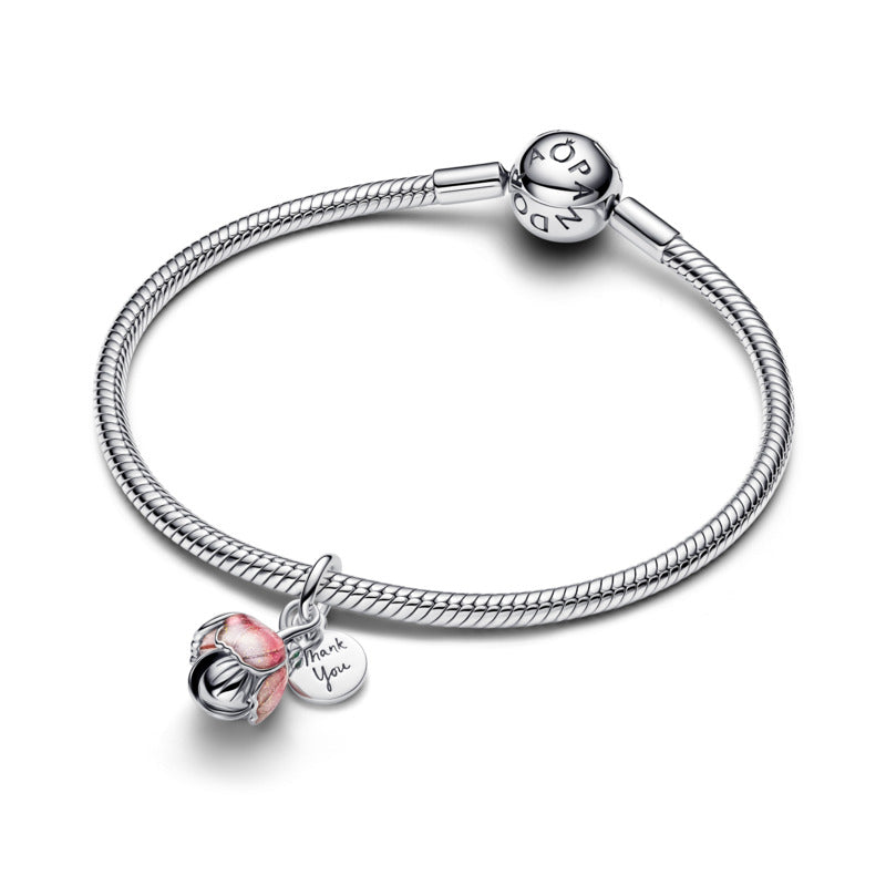 Two-Tone Blooming Flower Dangle Charm