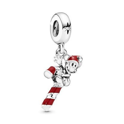Mickey & Candy Cane Dangle Charm